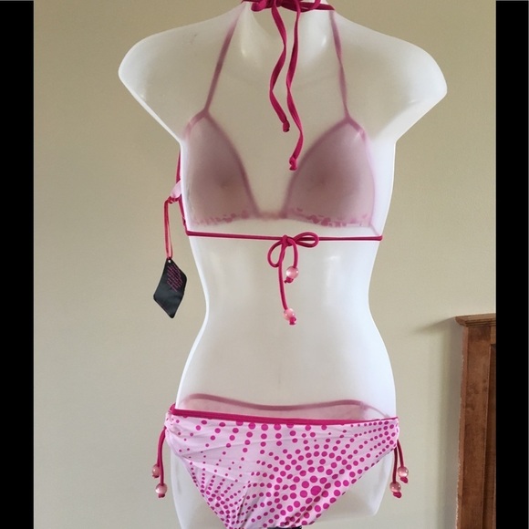 By Caprice Pink Union Jack Tie Side Bikini Briefs bb. - Picture 6 of 8